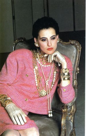 Karl Lagerfeld pour Chanel - Tailleur en lainage rose - 1986